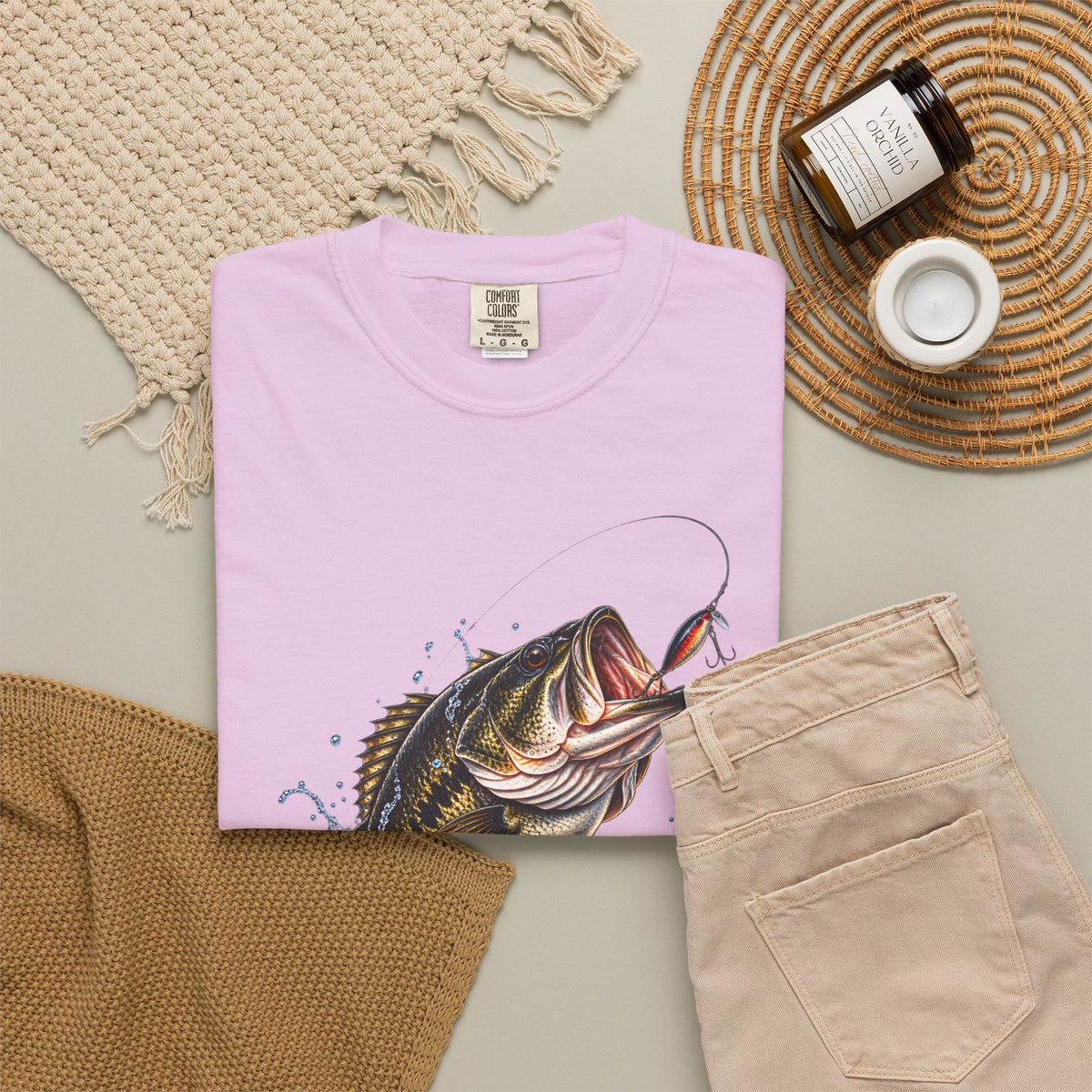 Bass Fishing T-Shirt — Jumping Largemouth Design