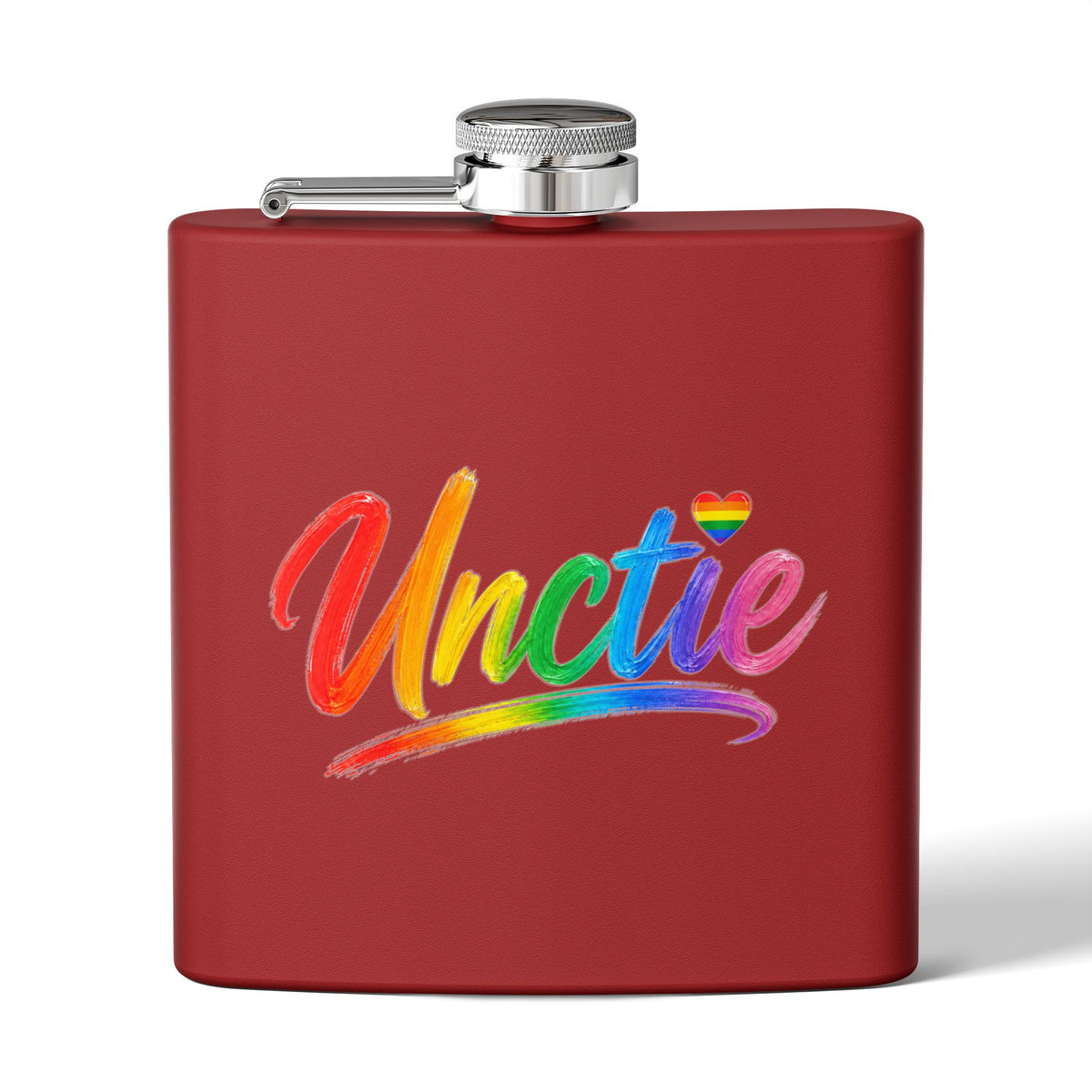 Rainbow 'Unctie' 6oz Stainless Steel Flask — LGBTQ+ Pride Hip Flask Gift