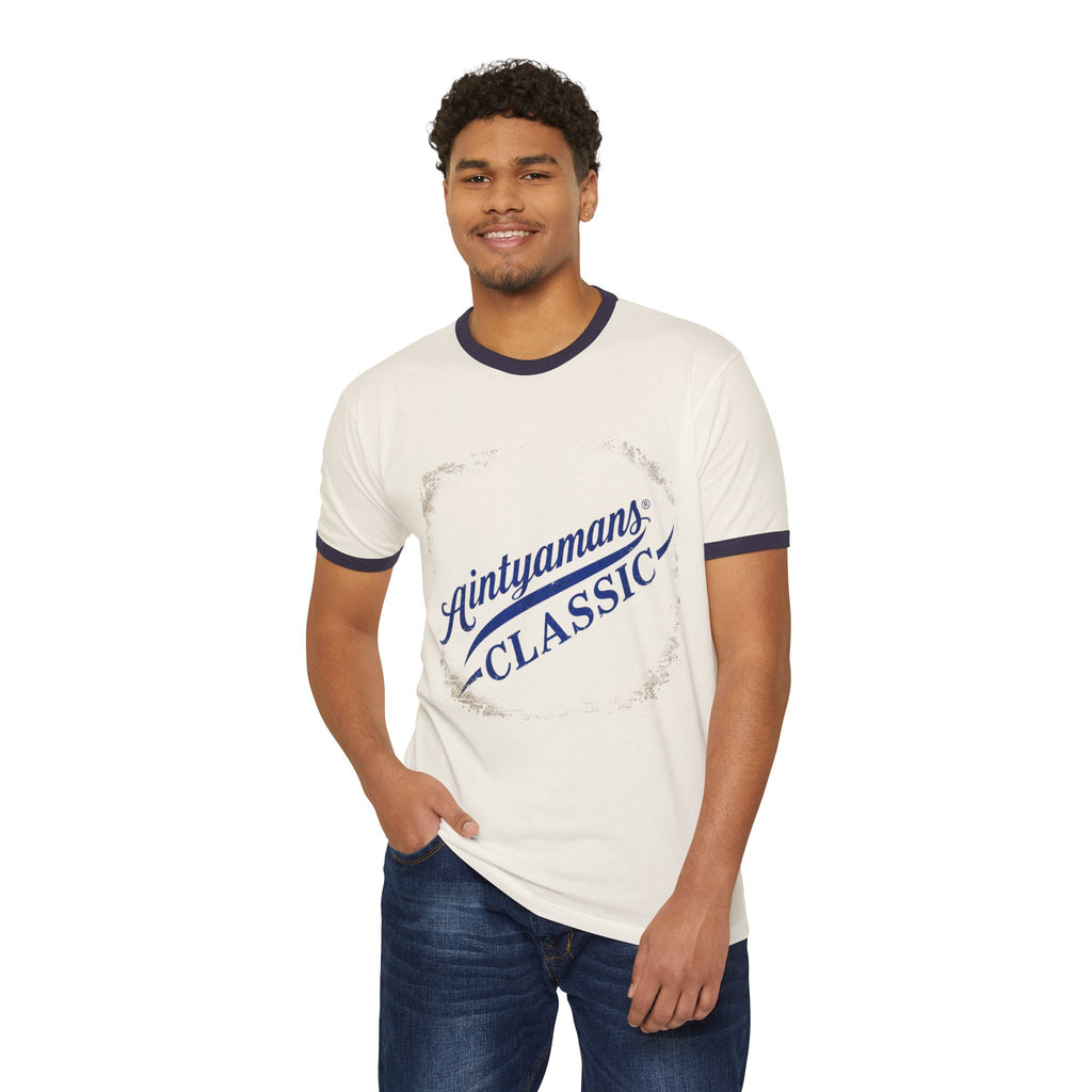 Classic Vintage Logo Ringer Tee — "Saintyamans Classic"