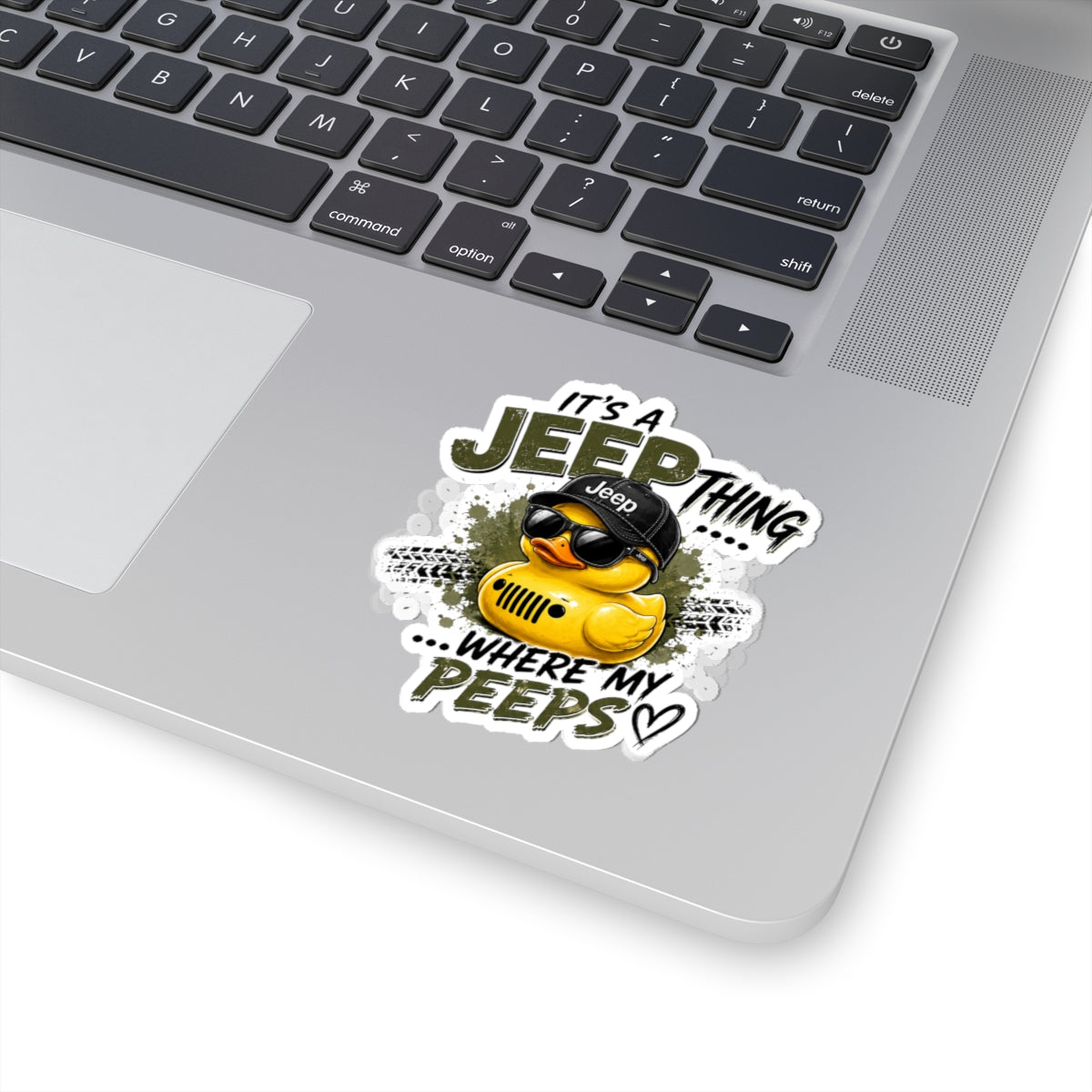 Jeep Duck Sticker — "It's a Jeep Thing... Where My Peeps" Kiss-Cut Sticker