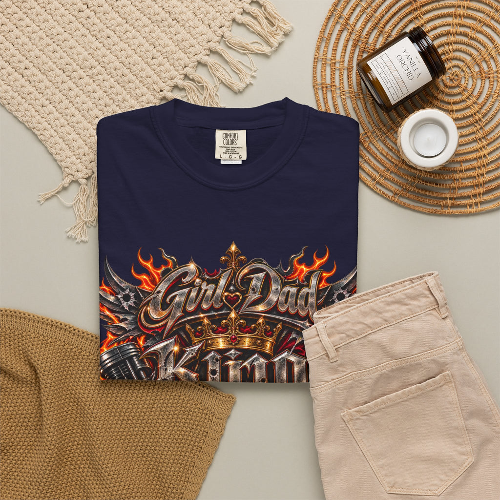 T-Shirt — "Girl Dad King of Queens" Graphic Tee