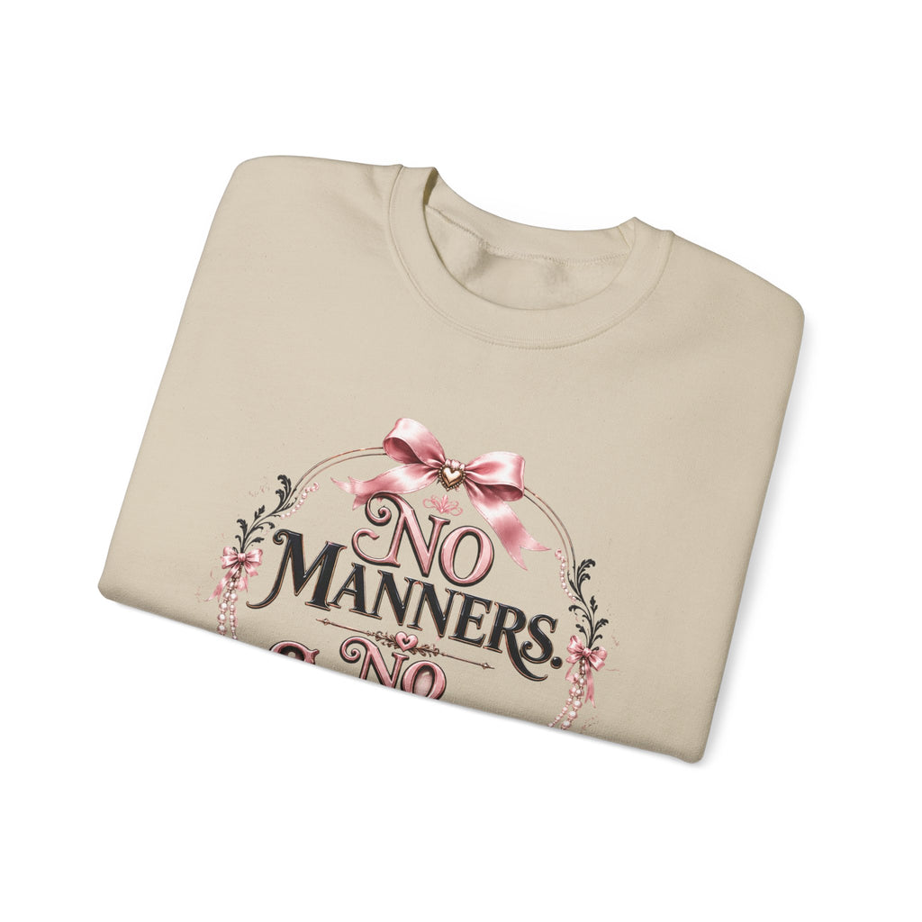 Sweatshirt — “No Manners No Service” Vintage Floral Crewneck