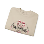 Sweatshirt — “No Manners No Service” Vintage Floral Crewneck
