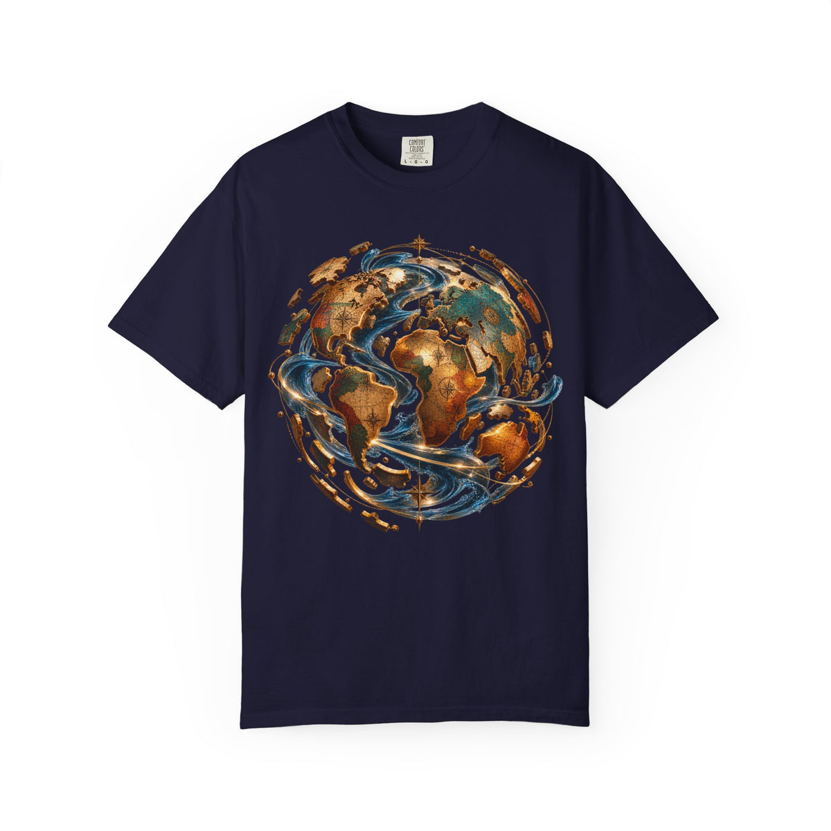 Earth Waves T-Shirt — Artistic Planet Graphic Tee