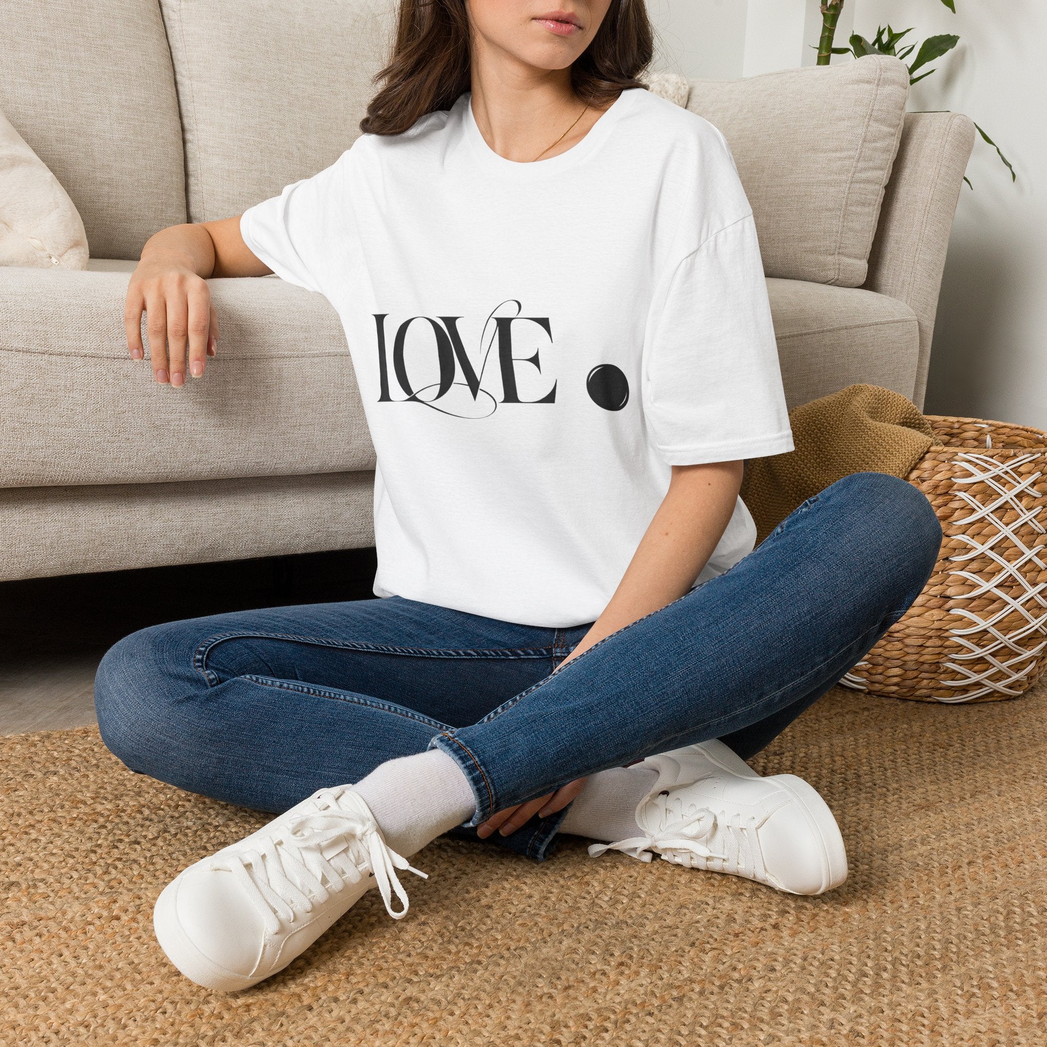 LOVE Dot T-Shirt — Elegant Minimalist Graphic Tee