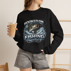 Fishing Sweatshirt — "Hooked on Fishing" Graphic Crewneck for Anglers