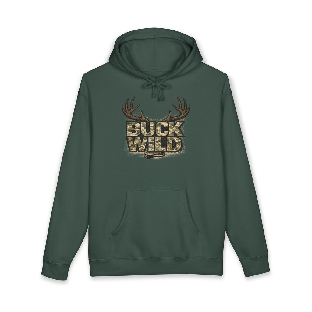 Buck Wild Camo Hoodie — Hunting Antler Graphic Sweatshirt