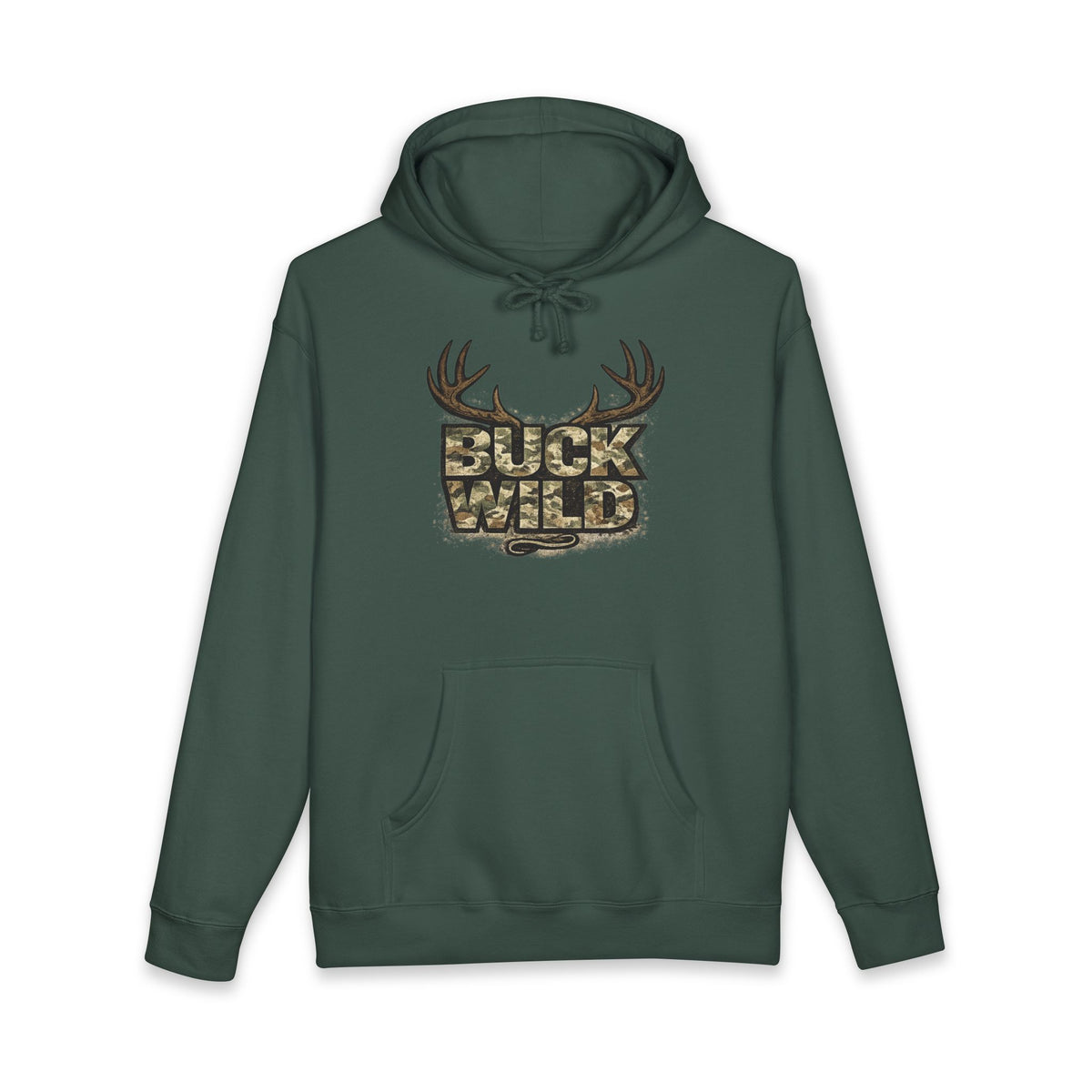 Buck Wild Camo Hoodie — Hunting Antler Graphic Sweatshirt