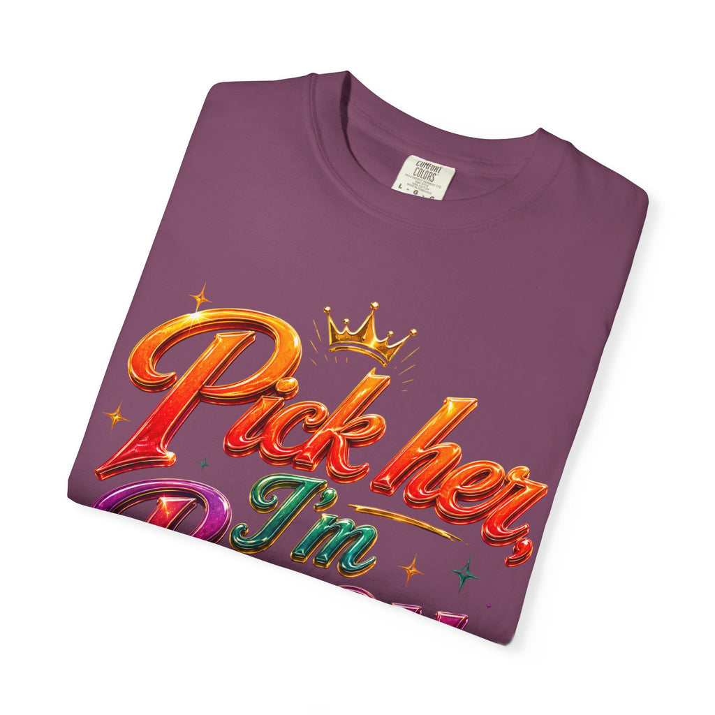 Pick Her I'm Busy T-Shirt — Bold Retro Script Graphic Tee for Confident Women