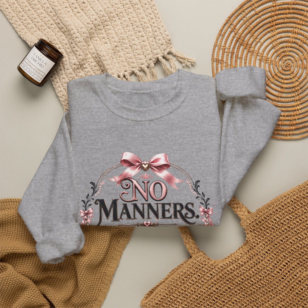 Sweatshirt — “No Manners No Service” Vintage Floral Crewneck