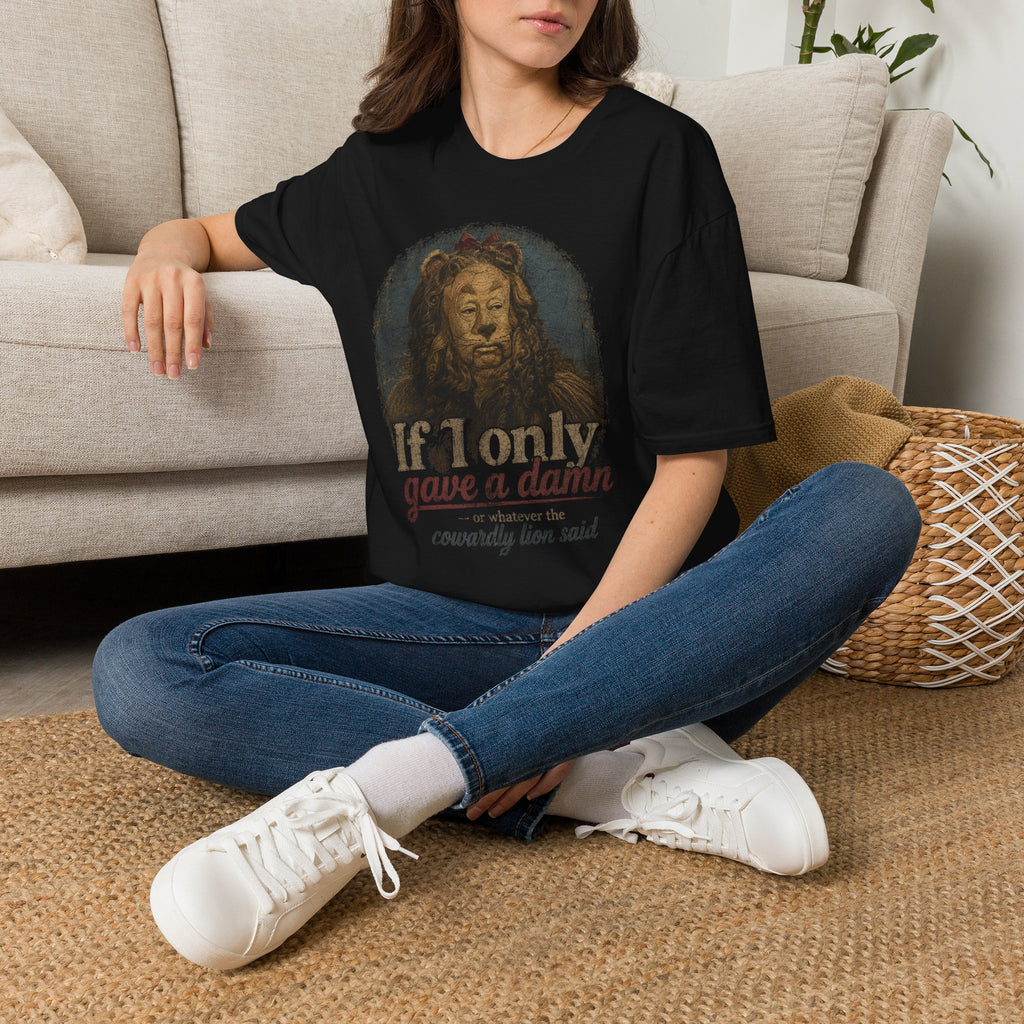 Wizard of Oz Cowardly Lion Tee — "If I Only Gave a Damn" Vintage Movie Quote T-Shirt