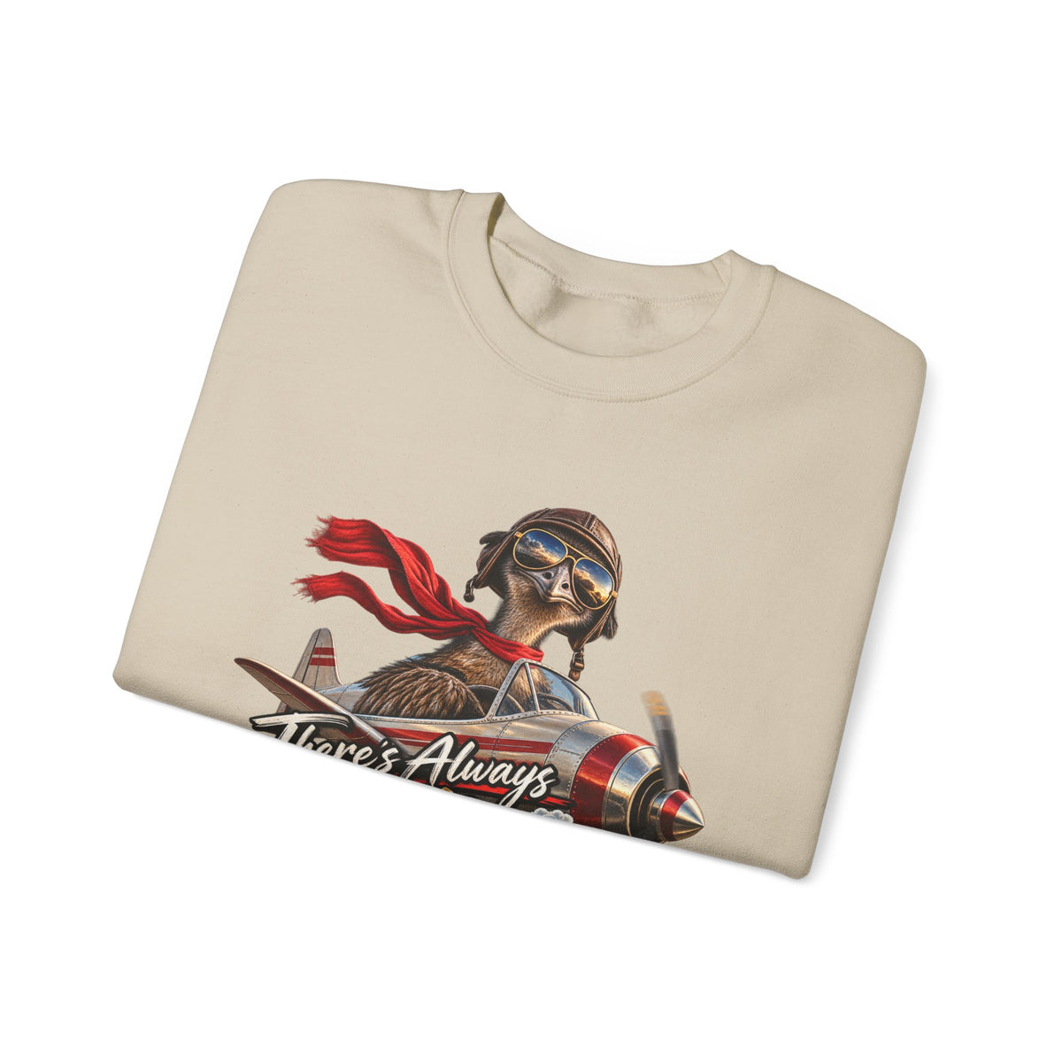 Aviator Pilot Sweatshirt — "There's Always Options" Vintage Flight Crewneck