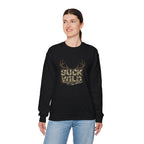 Buck Wild Camo Sweatshirt — Hunting Antler Graphic Crewneck
