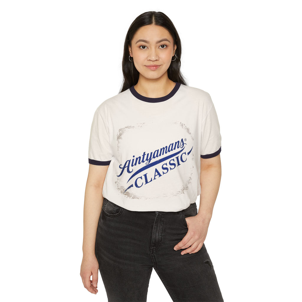 Classic Vintage Logo Ringer Tee — "Saintyamans Classic"