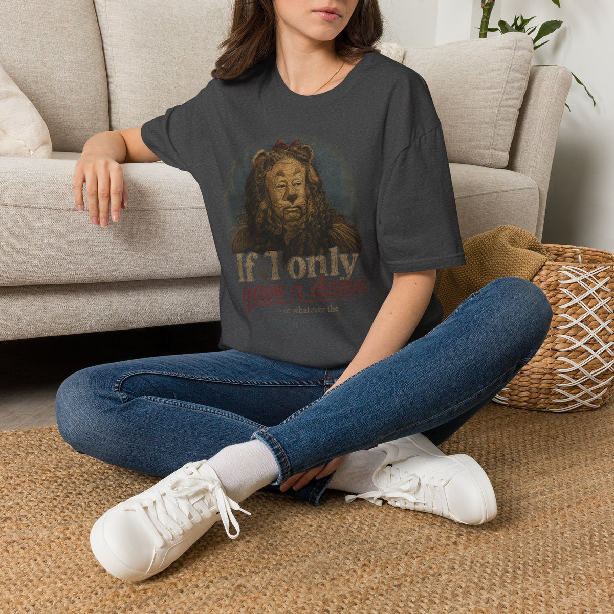 Wizard of Oz Cowardly Lion Tee — "If I Only Gave a Damn" Vintage Movie Quote T-Shirt