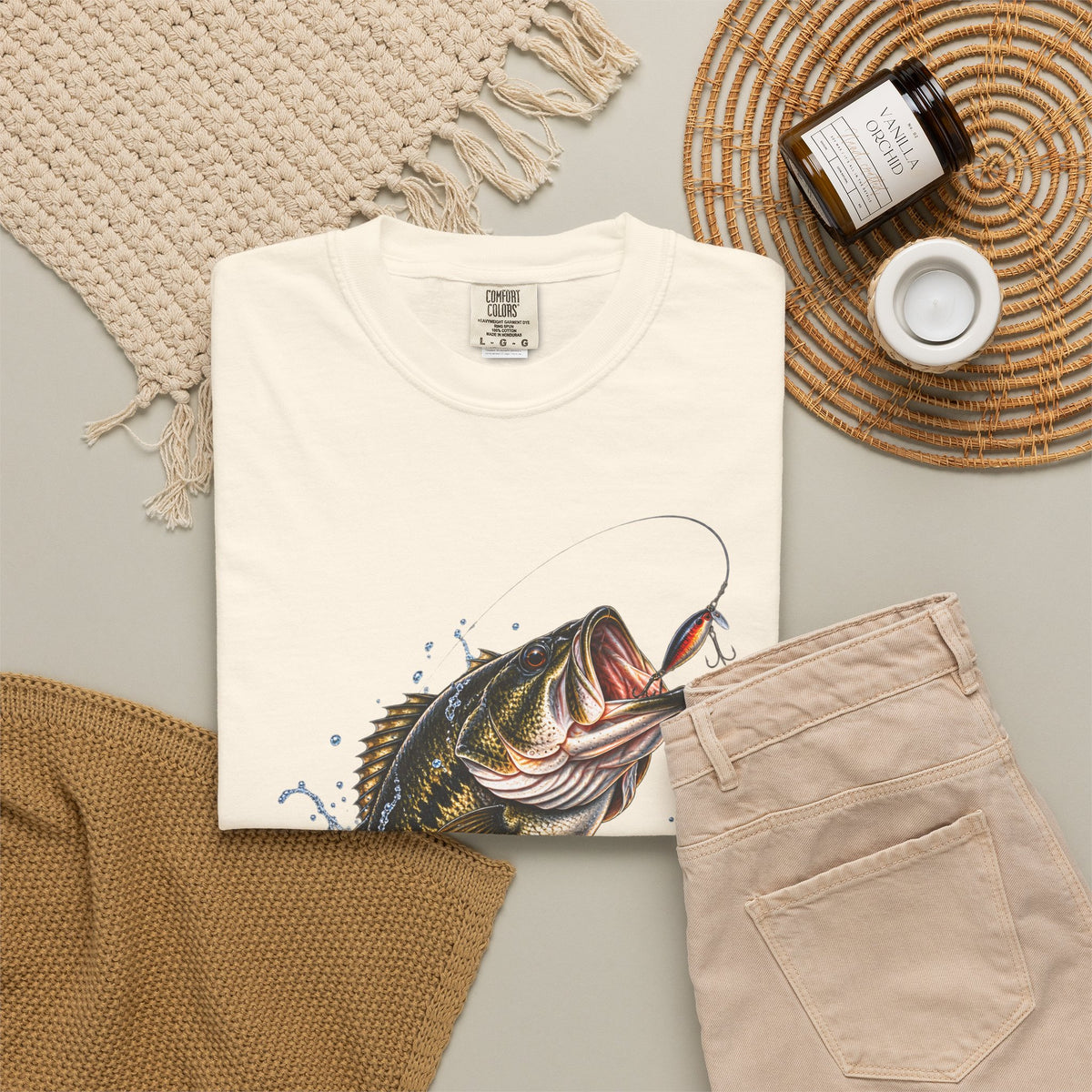 Bass Fishing T-Shirt — Jumping Largemouth Design