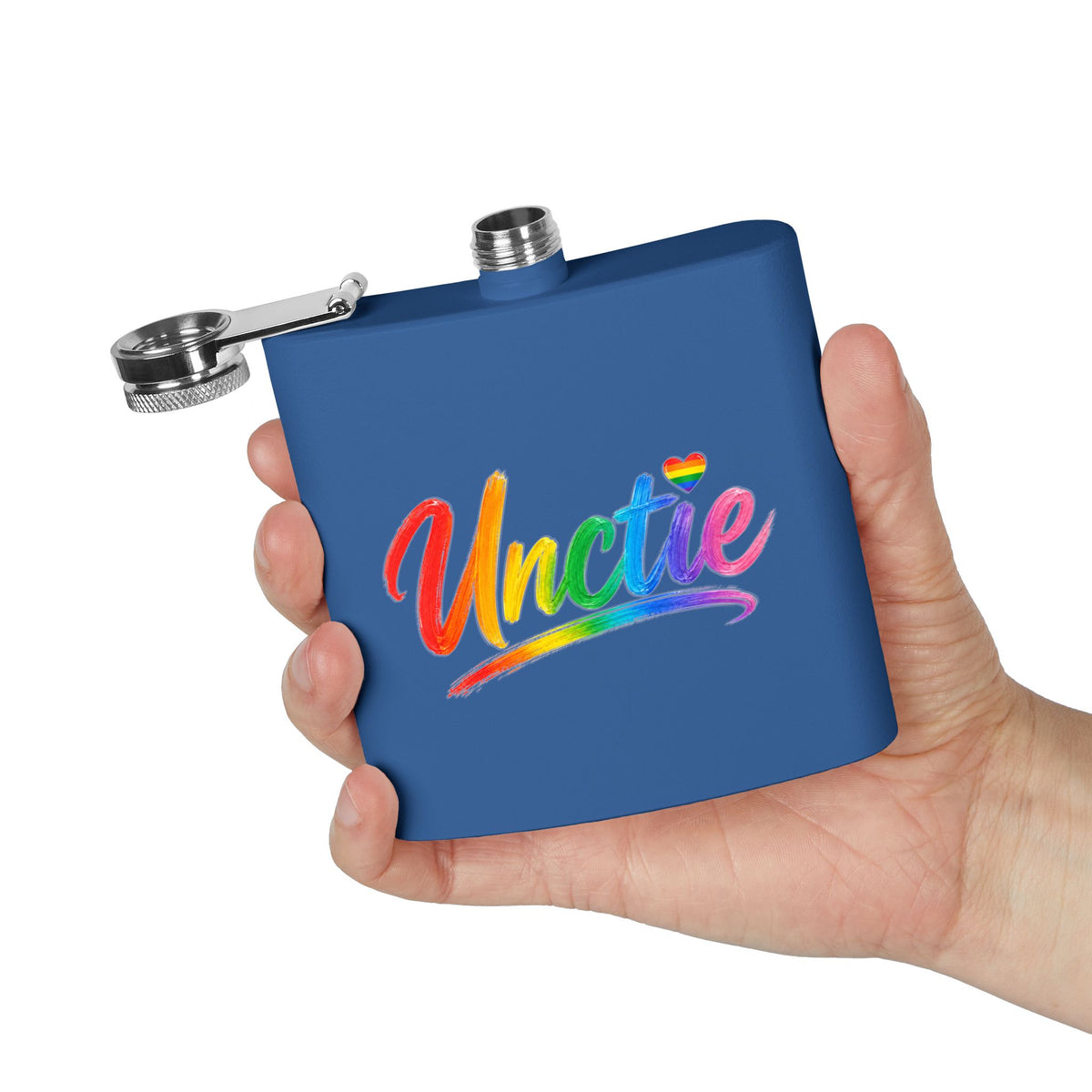 Rainbow 'Unctie' 6oz Stainless Steel Flask — LGBTQ+ Pride Hip Flask Gift