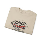 Crewneck Sweatshirt — "Catch"/"Release" Graphic Pullover