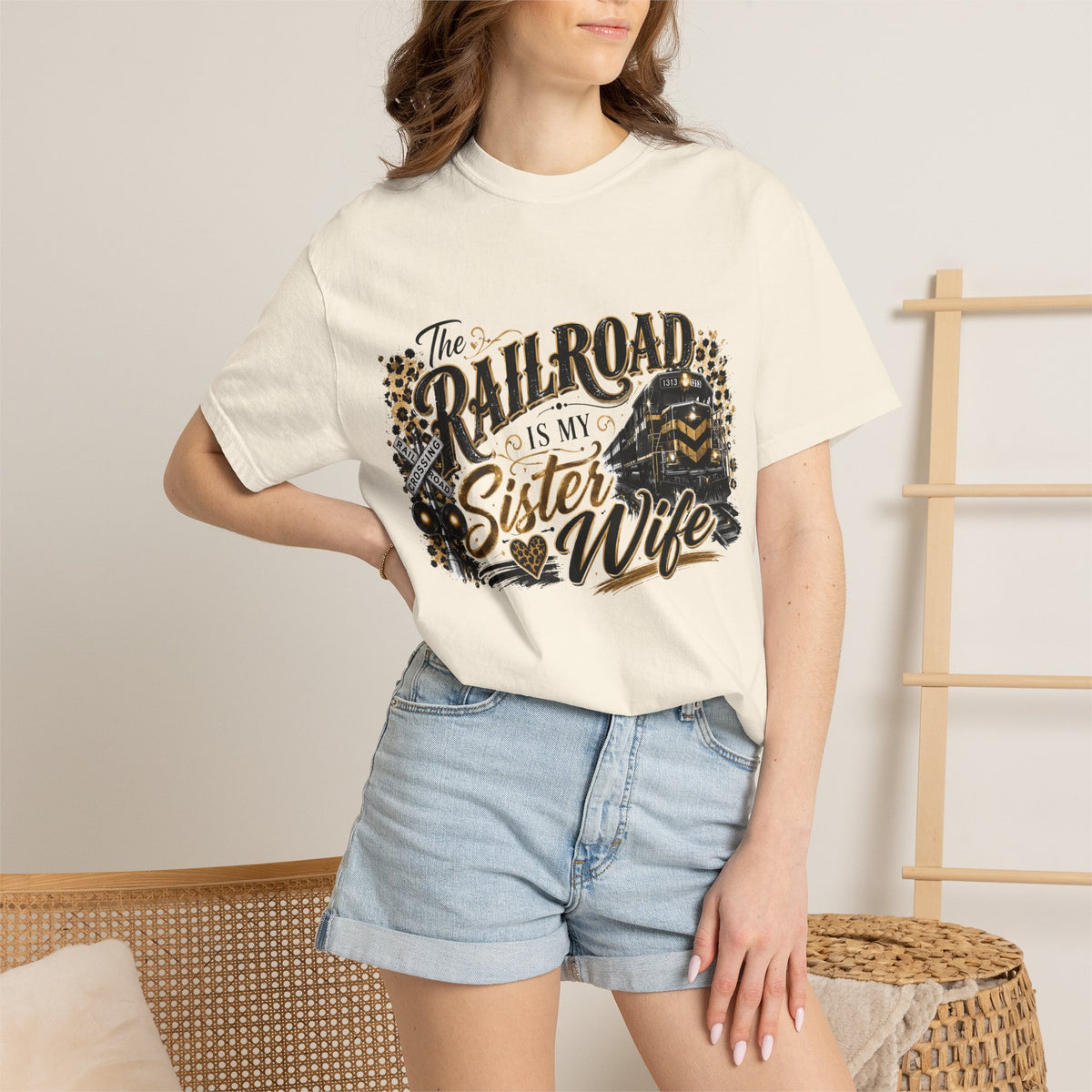Railroad Is My Sister Wife T-Shirt — Train Life Graphic Tee for Railroad Families
