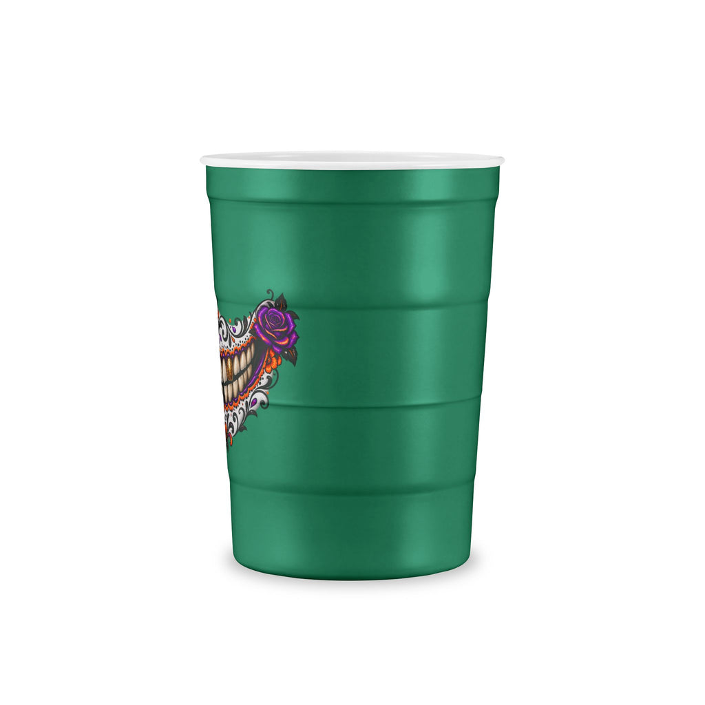 Sugar Skull Recyclable Steel Cup — Day of the Dead Party Cup