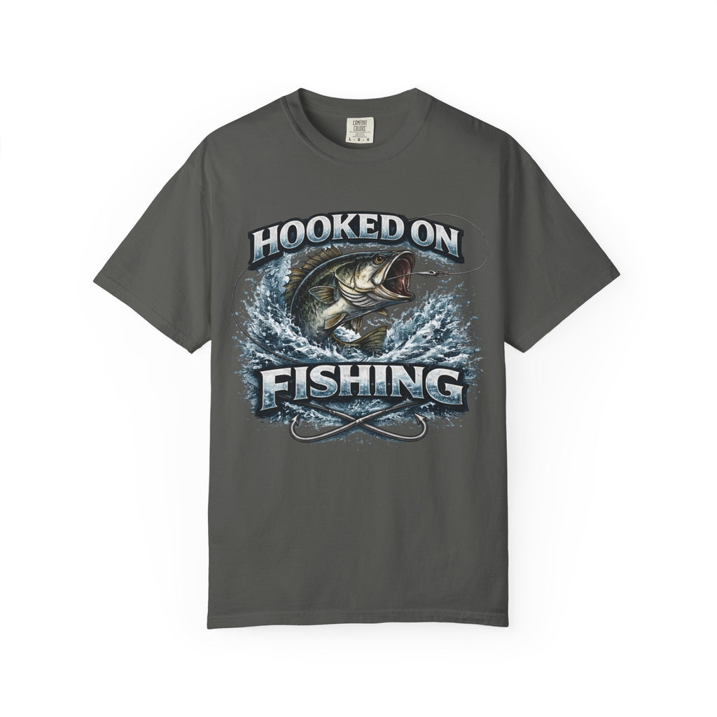 Hooked on Fishing T-Shirt — Mens Fishing Graphic Tee for Anglers