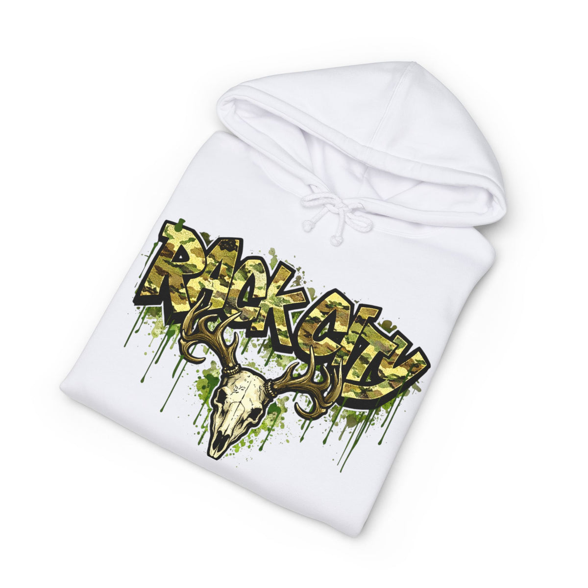 Graffiti Rock City Hoodie — Dripping Skull Streetwear Pullover