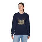 Buck Wild Camo Sweatshirt — Hunting Antler Graphic Crewneck