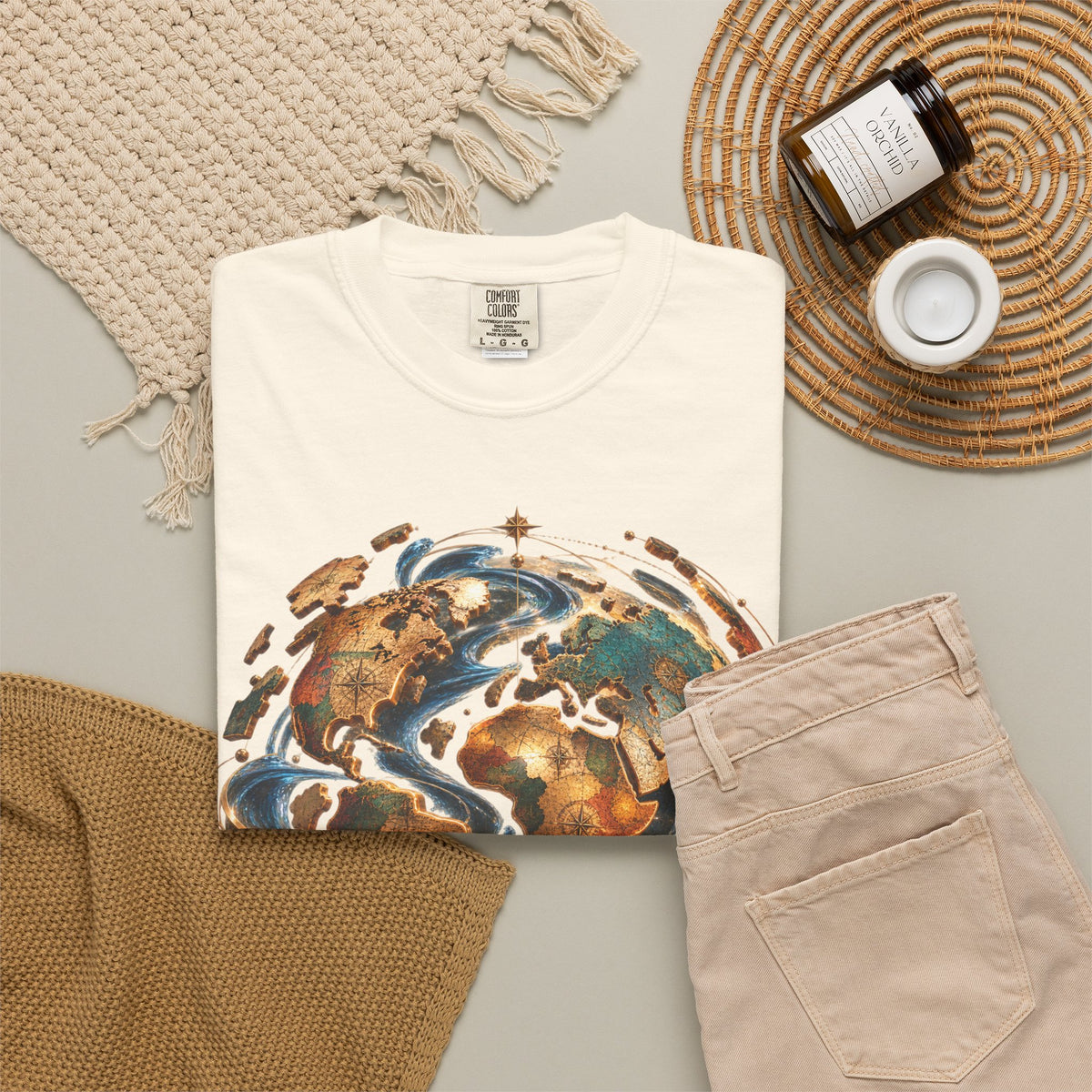 Earth Waves T-Shirt — Artistic Planet Graphic Tee