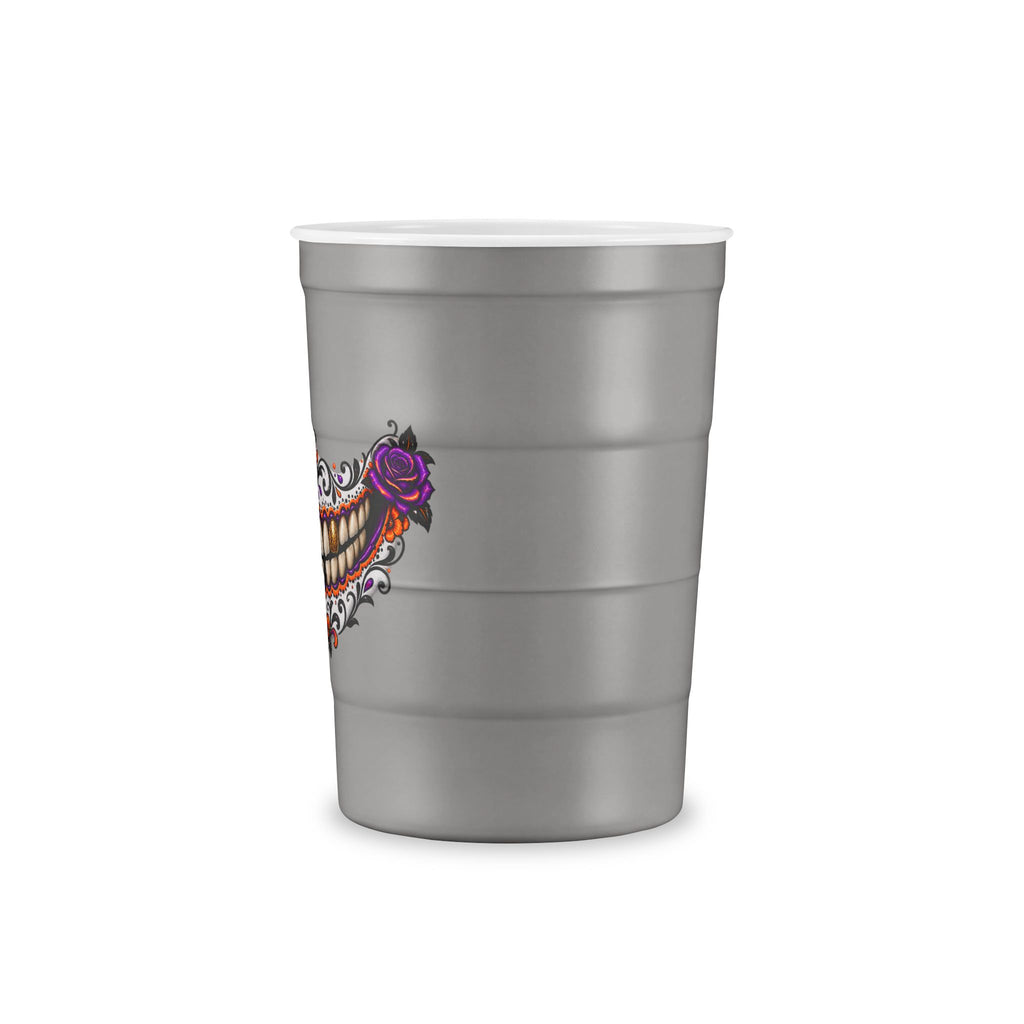 Sugar Skull Recyclable Steel Cup — Day of the Dead Party Cup