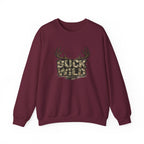 Buck Wild Camo Sweatshirt — Hunting Antler Graphic Crewneck