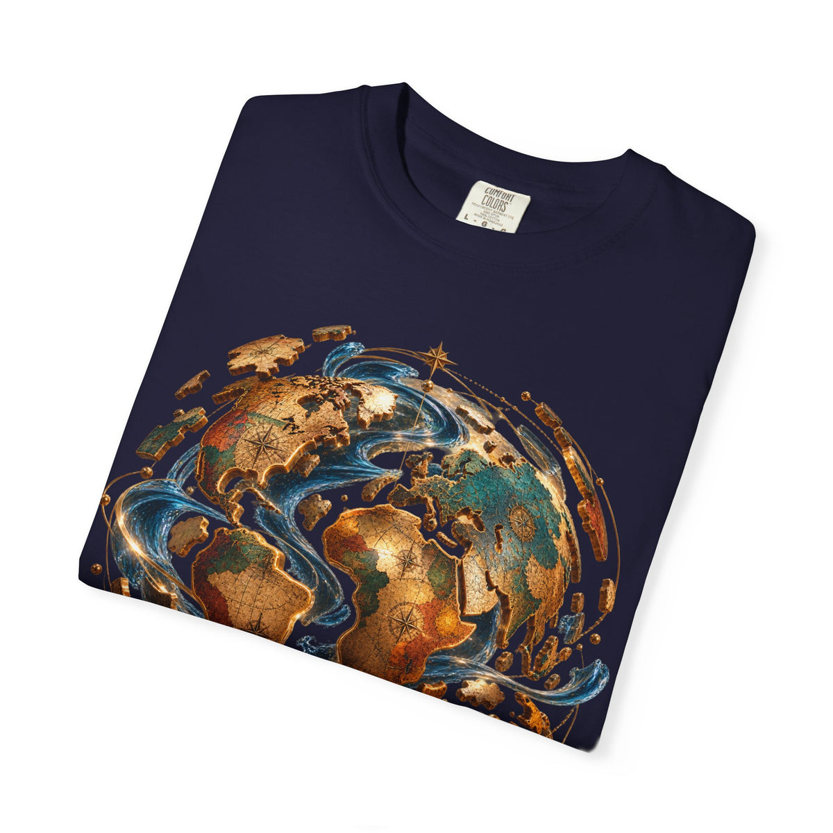 Earth Waves T-Shirt — Artistic Planet Graphic Tee