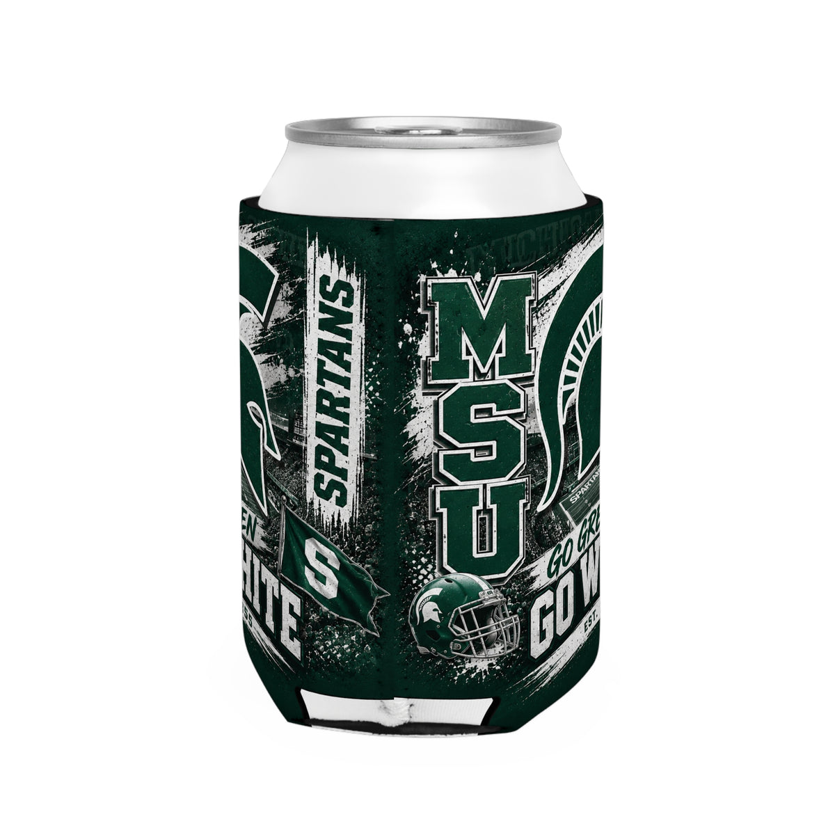Michigan State Spartans "Go Green, Go White" Can Cooler Sleeve