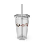 Mr & Mrs 16oz Clear Tumbler with Straw — Wedding Couple Drinkware