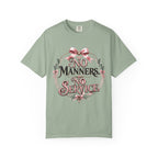 No Manners No Service T-Shirt — Vintage Pink Victorian Script Tee