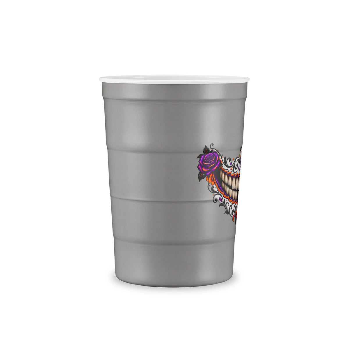 Sugar Skull Recyclable Steel Cup — Day of the Dead Party Cup