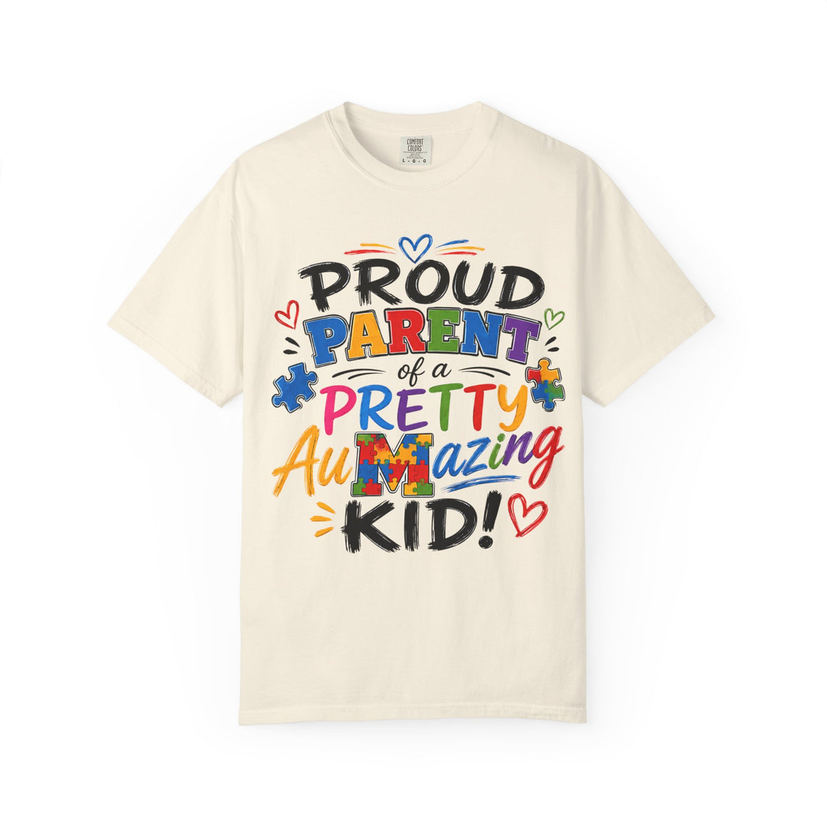 Proud Parent of a Pretty AwMazing Kid T-Shirt — Colorful Autism Pride Tee