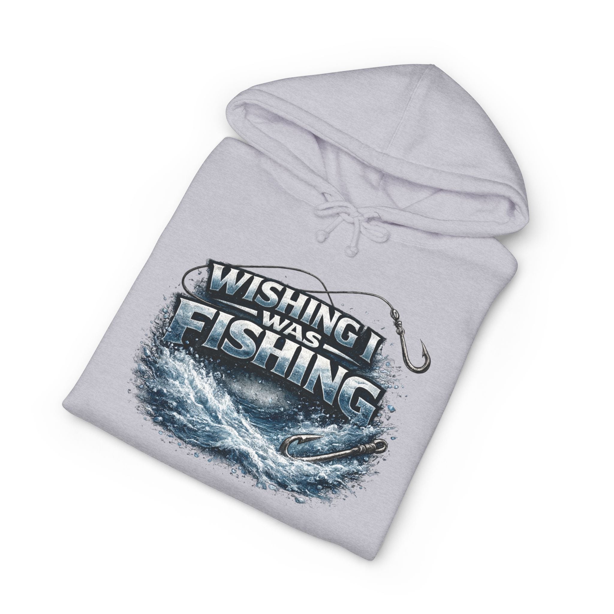 Wishing I Was Fishing Hoodie — Men’s Fishing Graphic Pullover for Anglers