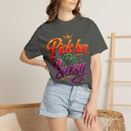 Pick Her I'm Busy T-Shirt — Bold Retro Script Graphic Tee for Confident Women