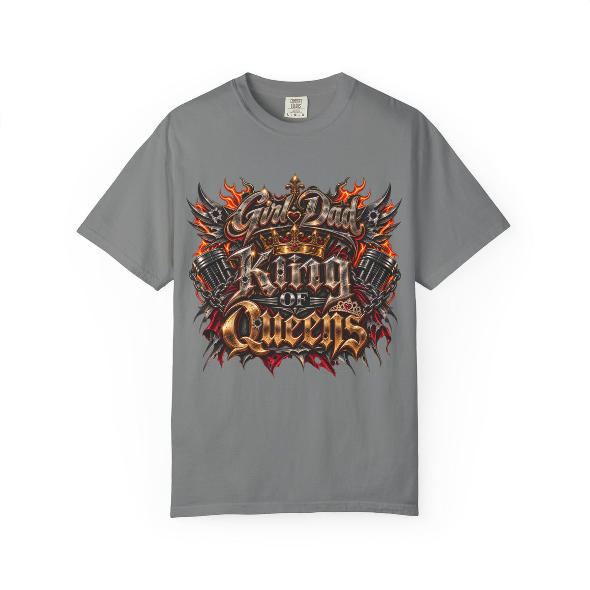 T-Shirt — "Girl Dad King of Queens" Graphic Tee