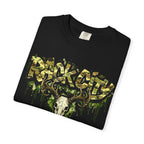 Buck City Graphic T‑Shirt — Deer Skull Camo Streetwear