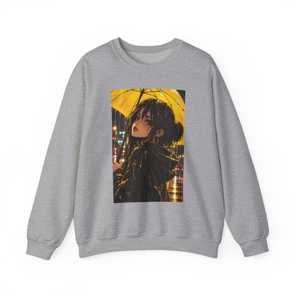 Anime Girl with Yellow Umbrella Sweatshirt