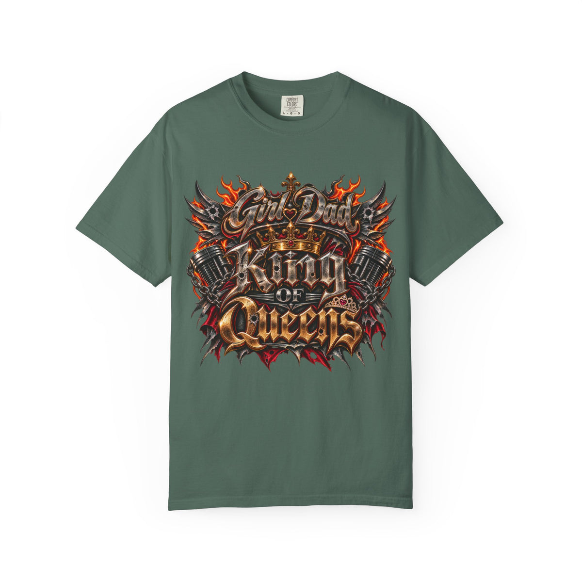 T-Shirt — "Girl Dad King of Queens" Graphic Tee