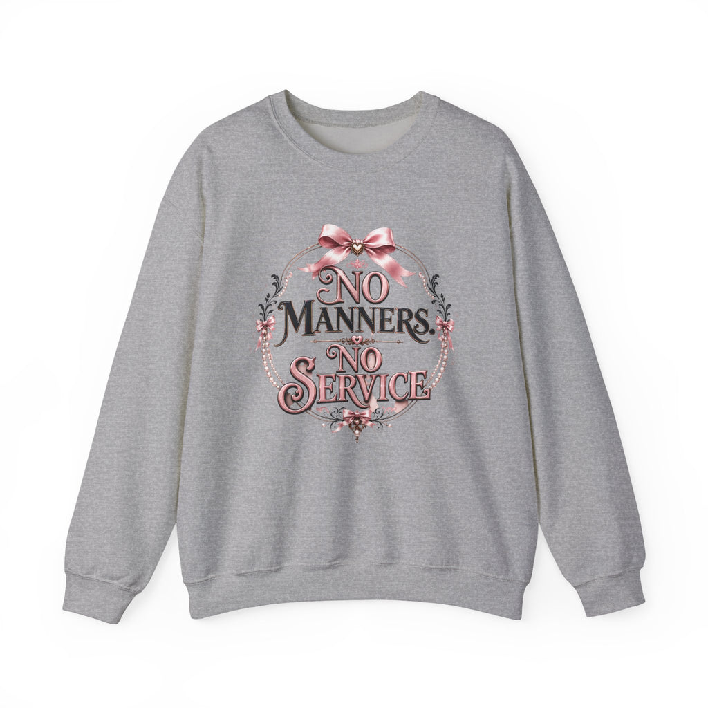 Sweatshirt — “No Manners No Service” Vintage Floral Crewneck