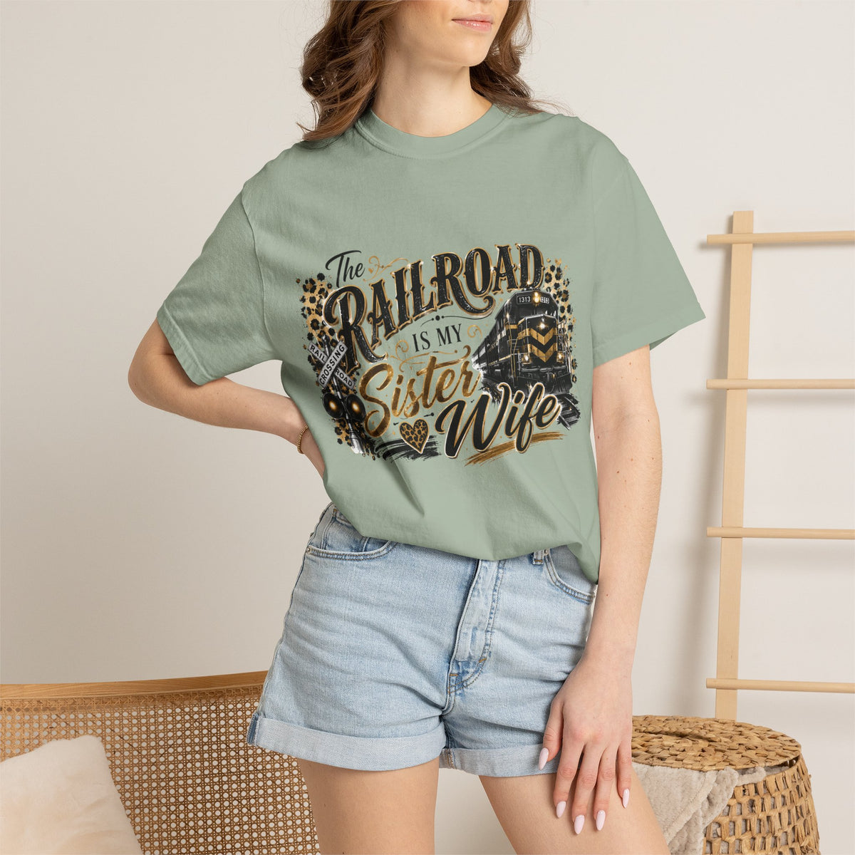 Railroad Is My Sister Wife T-Shirt — Train Life Graphic Tee for Railroad Families