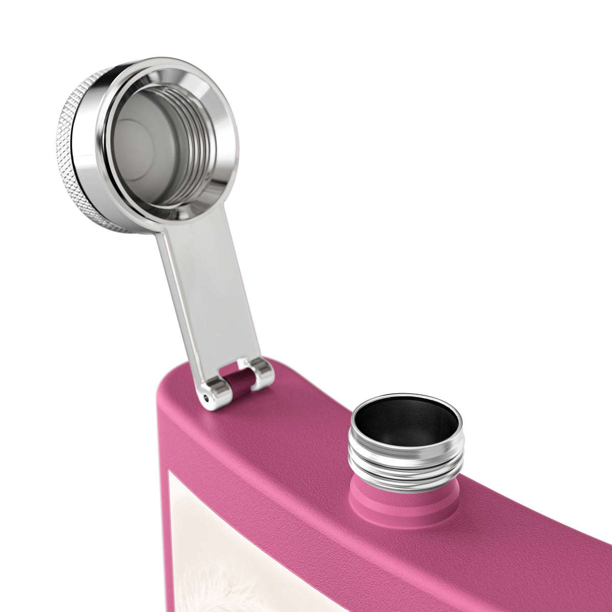Flask — Polished Decorative 6oz Stainless Steel Hip Flask with Elegant Bow Design