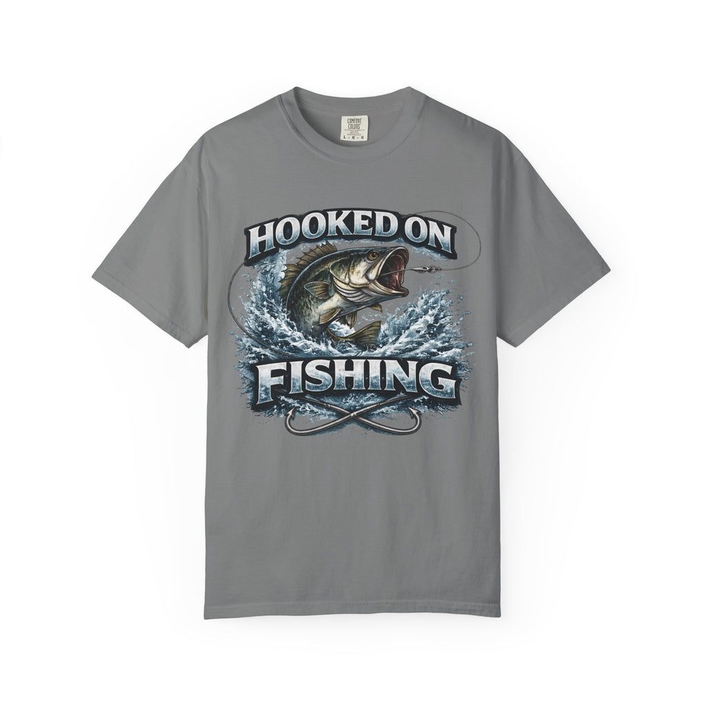 Hooked on Fishing T-Shirt — Mens Fishing Graphic Tee for Anglers