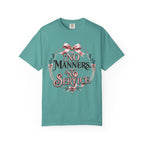 No Manners No Service T-Shirt — Vintage Pink Victorian Script Tee
