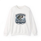 Fishing Sweatshirt — "Hooked on Fishing" Graphic Crewneck for Anglers