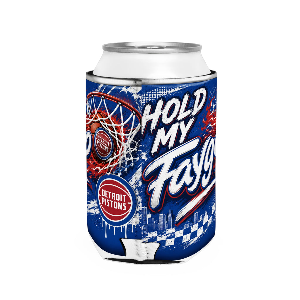 Detroit Pistons 'Hold My Faygo' Can Cooler Sleeve – Basketball Fan Koozie