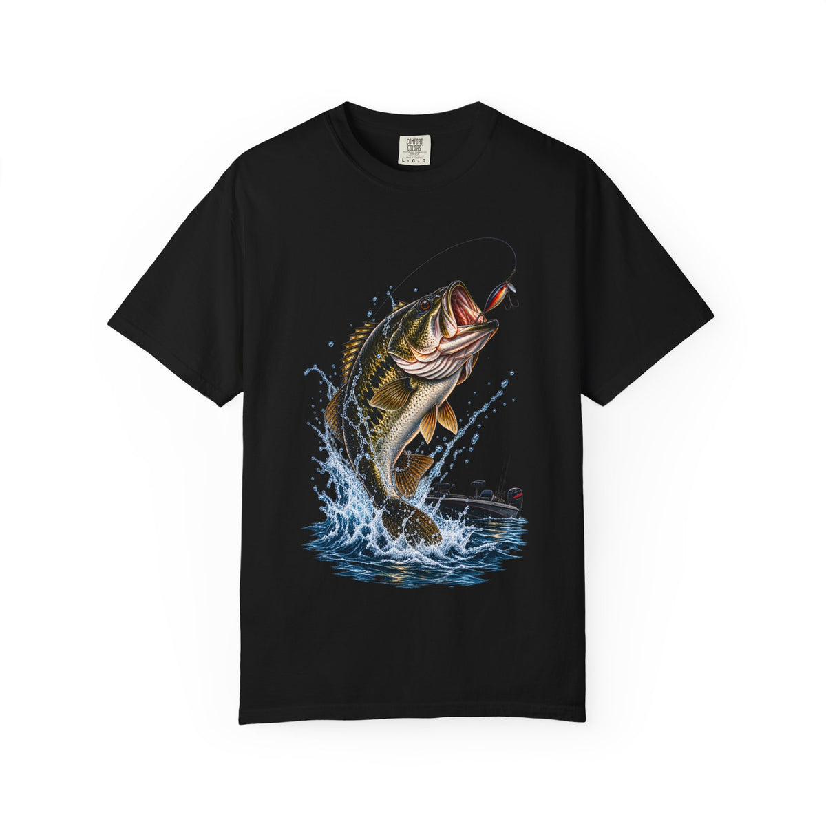 Bass Fishing T-Shirt — Jumping Largemouth Design
